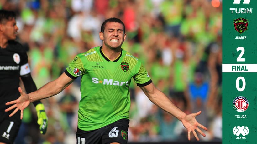 Juárez obtuvo su primera victoria en Primera División a costa de un apático Toluca