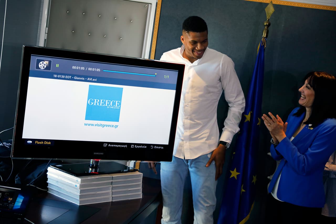 Antetokounmpo mantiene fuertes lazos con Grecia y ha participado en campañas para promover una aerolínea griega, el turismo, así como también la cultura del reciclaje.
