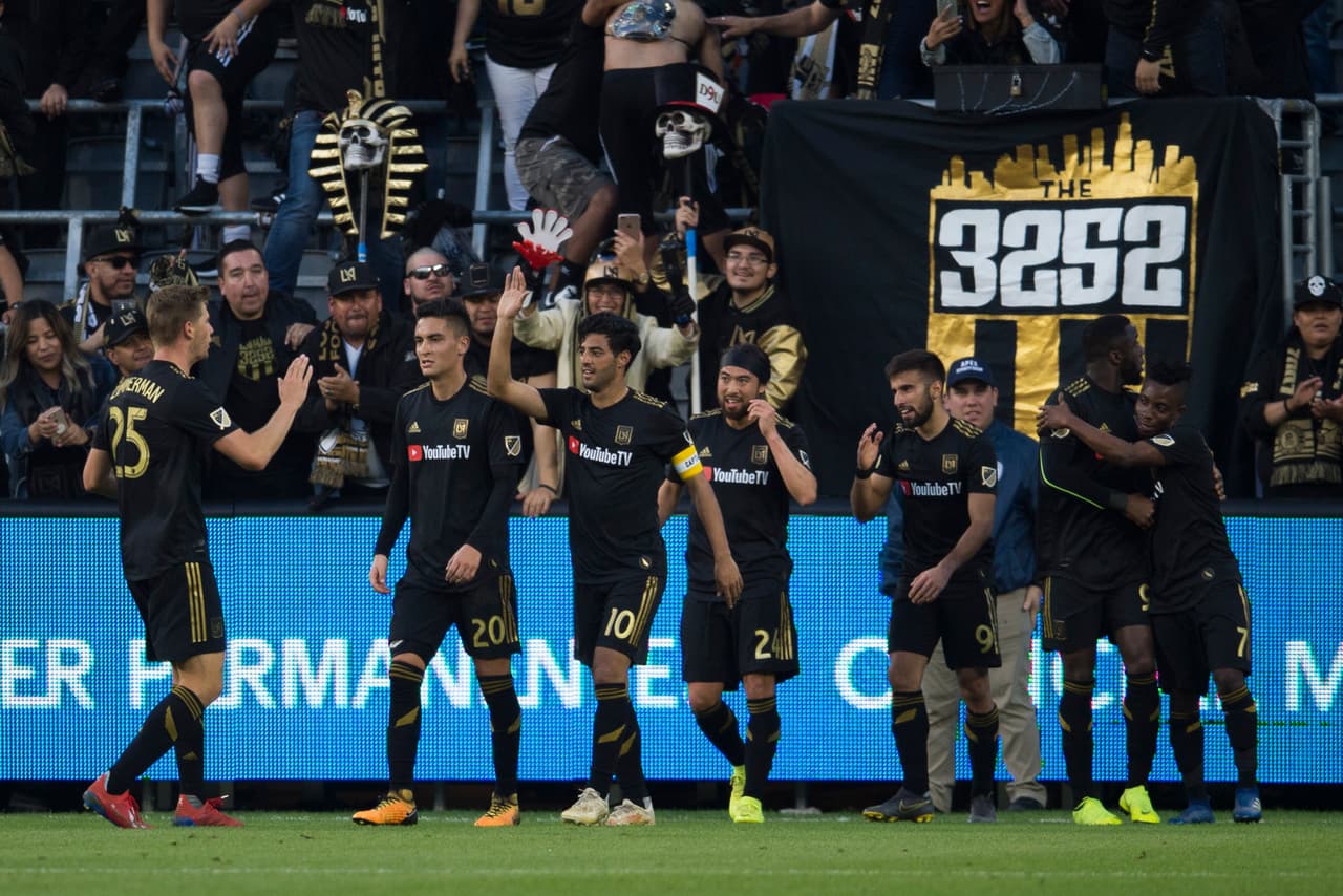 Carlos Vela LAFC festeja gol 4-1 a Portland Timbers