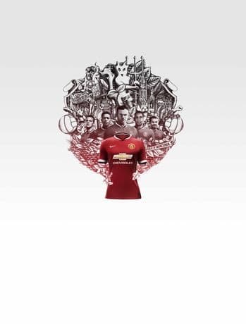 Manchester United lanzó su nuevo uniforme de local para la temporada 2014-15, en el que preservan los clásicos colores rojo, blanco y negro y en el que incorporan la leyenda "Youth, Courage, Greatness" (Juvetud, coraje, grandeza).