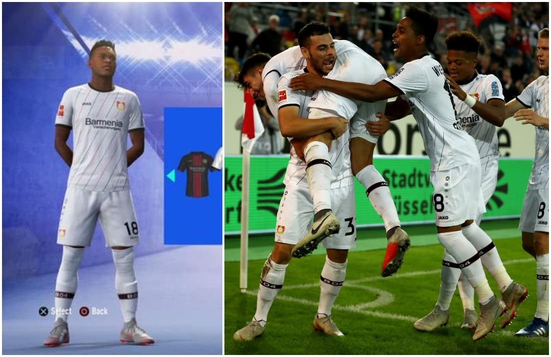 9. Bayer Leverkusen (Alemania) - Uniforme visitante