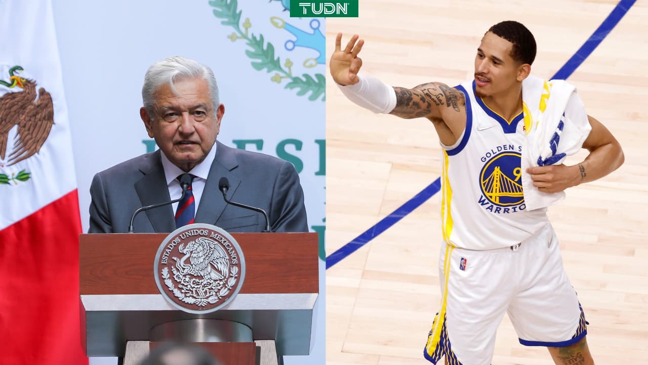 AMLO felicita a Toscano quien presume bandera en festejo de los Warriors