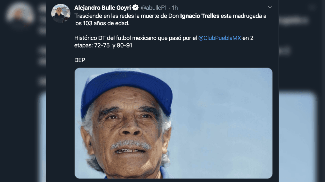 Así reacciona el mundo futbolístico ante el fallecimiento de Ignacio Trelles a sus 103 años.