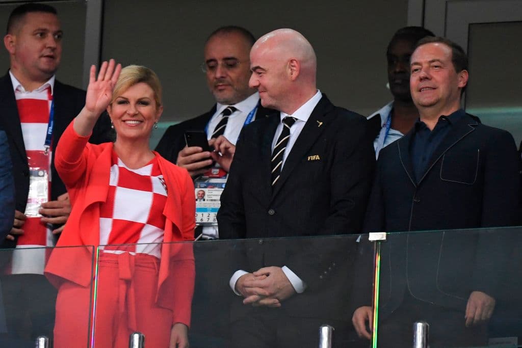 "Me gusta estar aquí como una hincha más", reconoció la presidenta Kolinda Grabar-Kitarovic, que espera que Croacia le de una alegría luego de que ella se convierta en un ejemplo de Rusia 2018.