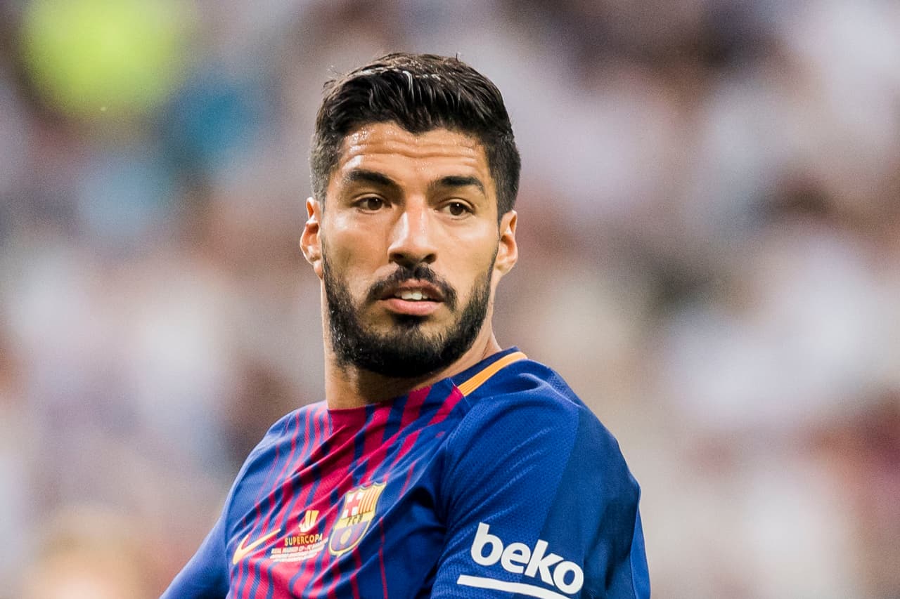 MADRID, SPAIN - AUGUST 16 - Luis Suarez of FC Barcelona reacts during their Supercopa de Espana Final 2nd Leg match between Real Madrid and FC Barcelona at the Estadio Santiago Bernabeu on 16 August 2017 in Madrid, Spain. (Photo by Power Sport Images/Getty Images)