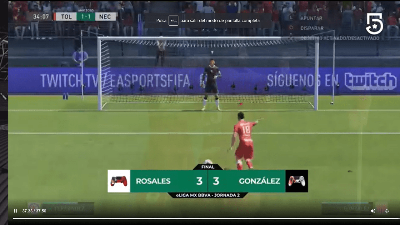 Las escuadras dirigidas por Diego Rosales (Toluca) y Jairo González (Necaxa), terminaron un emocionante partido en empate. Toluca iba arriba en la primera mitad, pero un error le costó caro y al final terminó el partido 3-3.