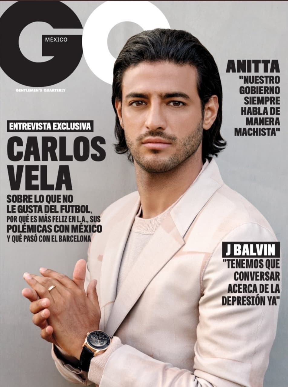 Así es la portada que la revista GQ le dedica a Vela en su último número en castellano.