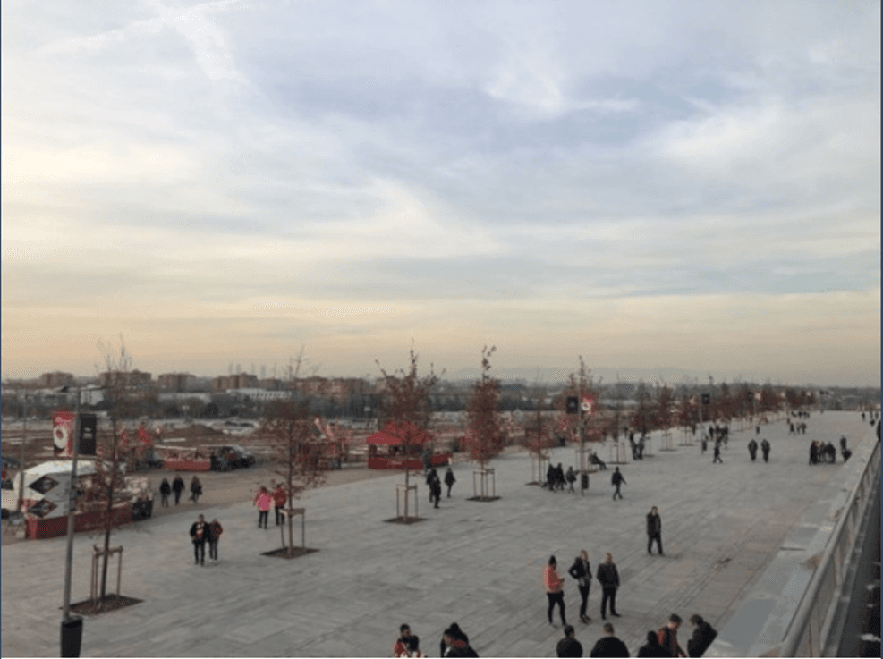 Los primeros en llegar al estadio del Atlético de Madrid fueron los periodistas acreditados para este compromiso internacional.