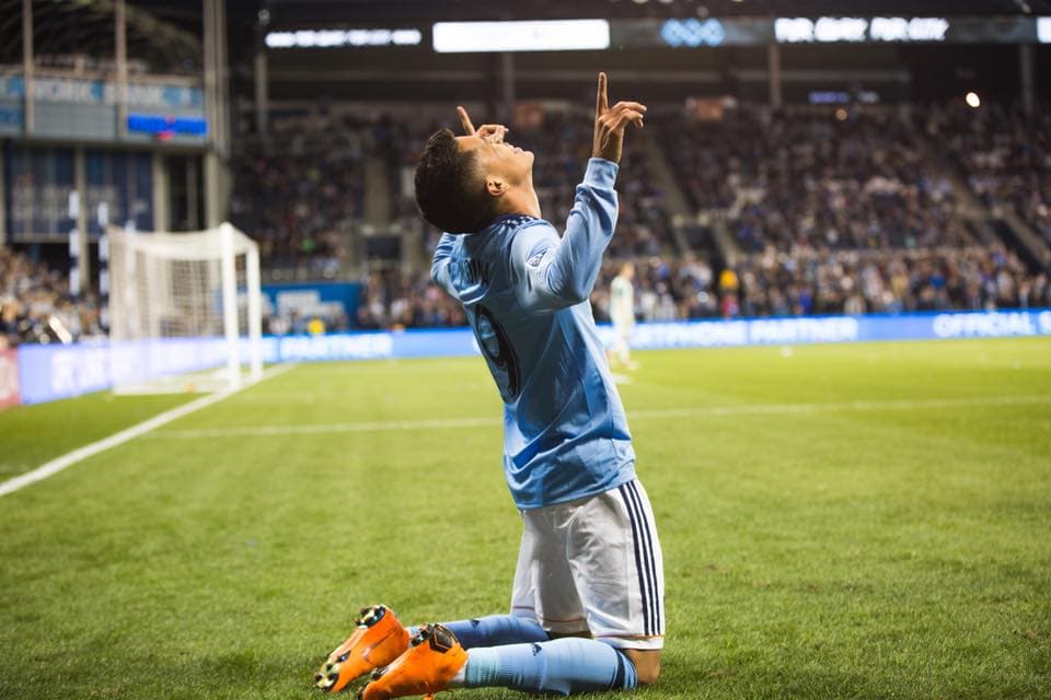 NYCFC derrotó por 2-0 como visitante a Sporting Kansas City. Un gran factor de la victoria fue el joven jugador franquicia paraguayo Jesús Medina, autor de uno de los tantos. (New York City FC)