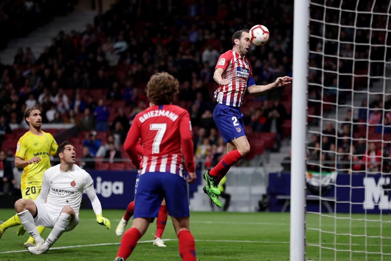 El gol llegaría al minuto 76 con un cabezazo de Diego Godín tras un intento de Antoine Griezmann que complicó al portero del Girona.