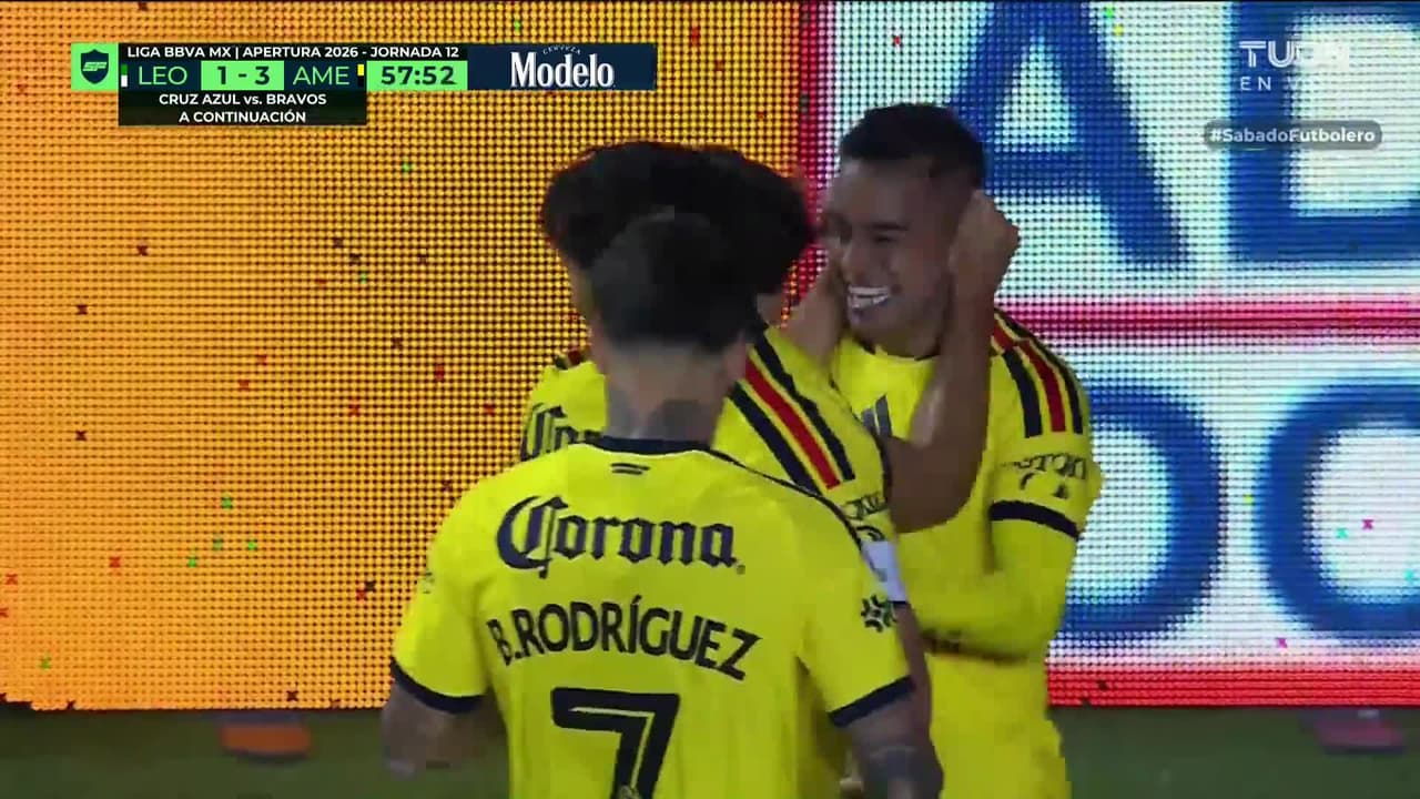 ¡GOL!  anota para América. Érick Sánchez