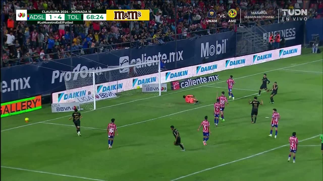 ¡GOOOL! Brian García anota para Toluca.