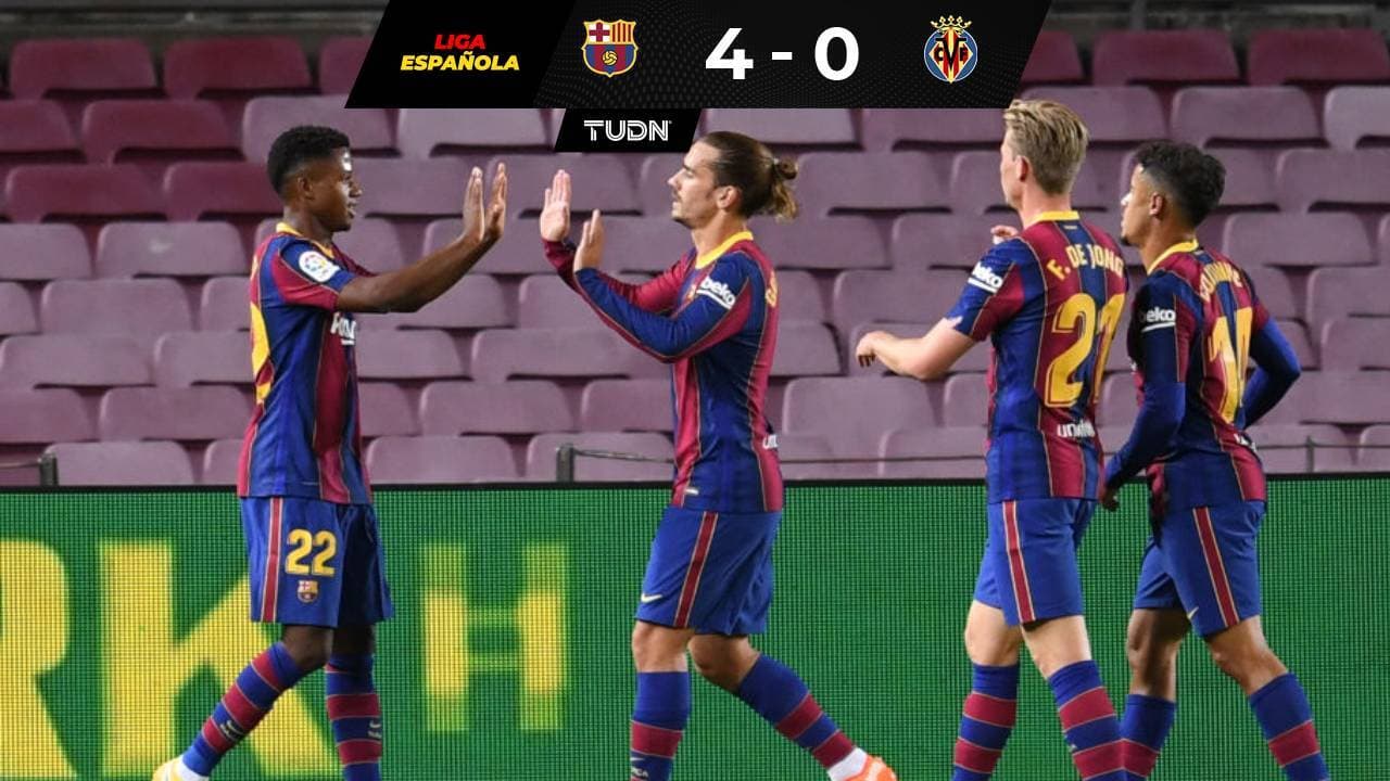 Barcelona goleó al Villarreal en el inicio de la ‘era Koeman’