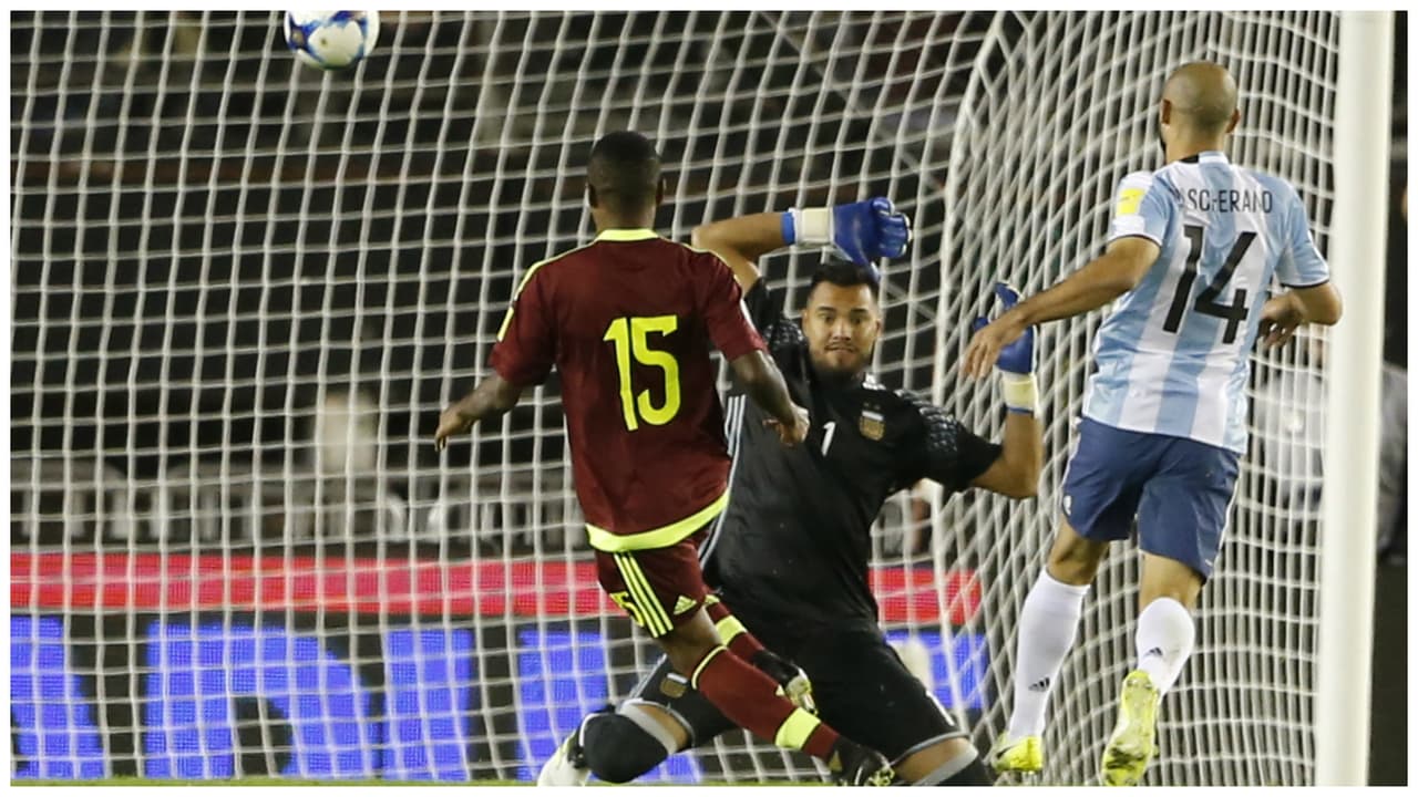 Jhon Murillo puso el 1-0 de Venezuela que duró pocos minutos.