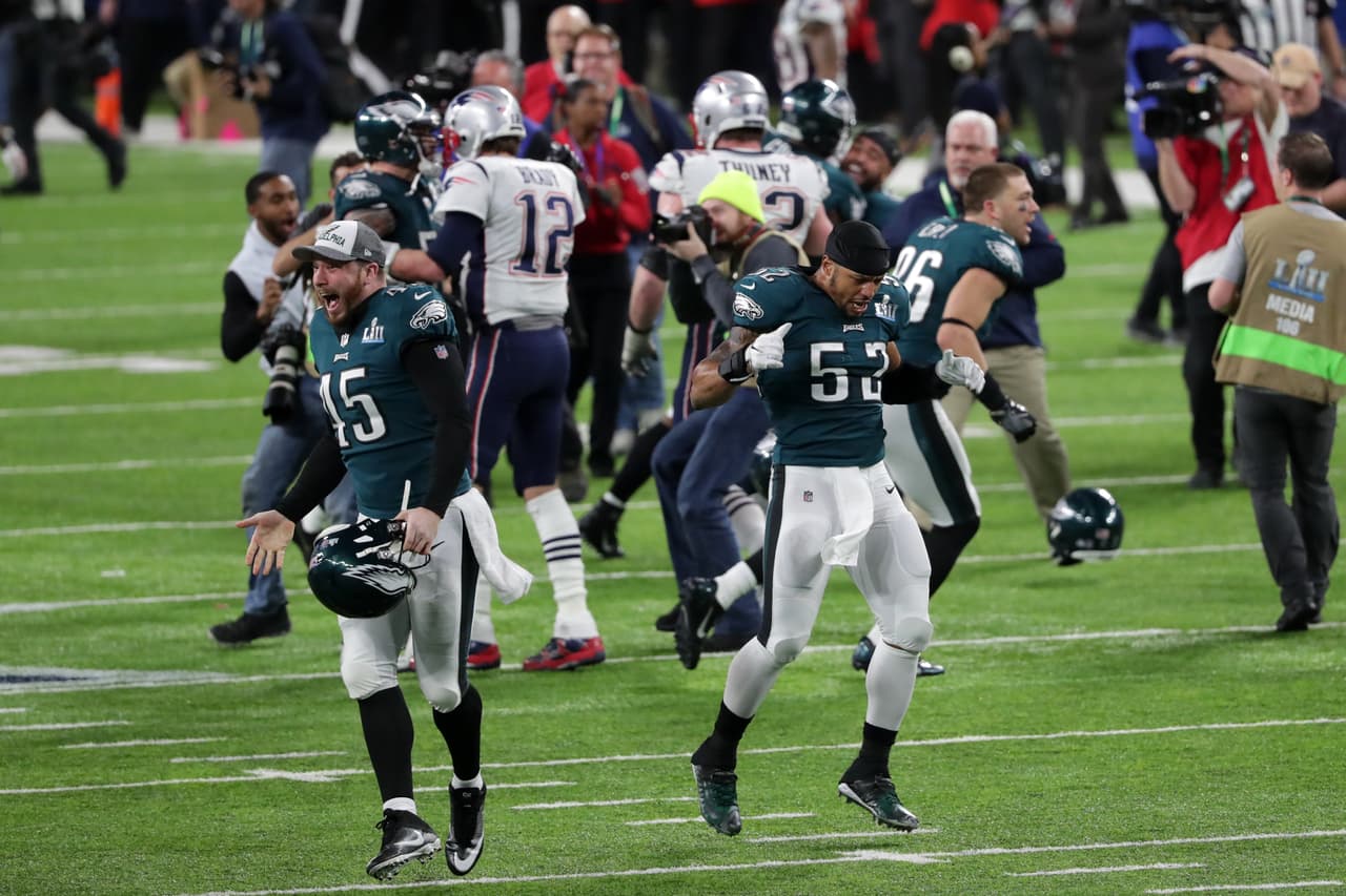 374 yardas por aire, 164 por tierra y un 62.5% de conversiones en tercera oportunidad los números de los Eagles en el Super Bowl LII