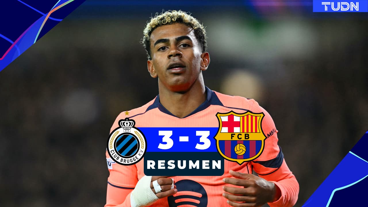Resumen | Barcelona rescata un impresionante 3-3 en casa de Brujas