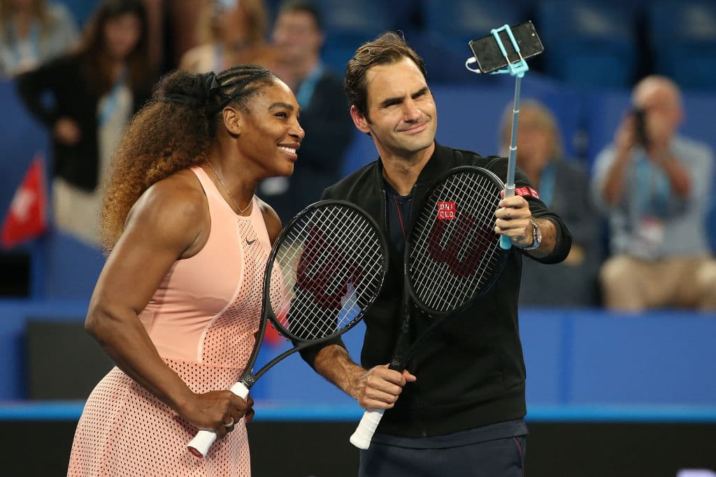 Una 
<i>selfie</i> no podía faltar entre Serena Williams y Roger Federer.
