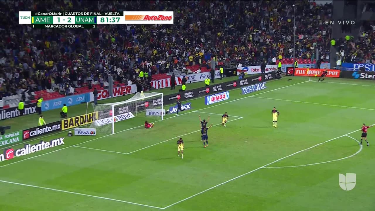 ¡GOL!  anota para Pumas UNAM. Higor Meritão