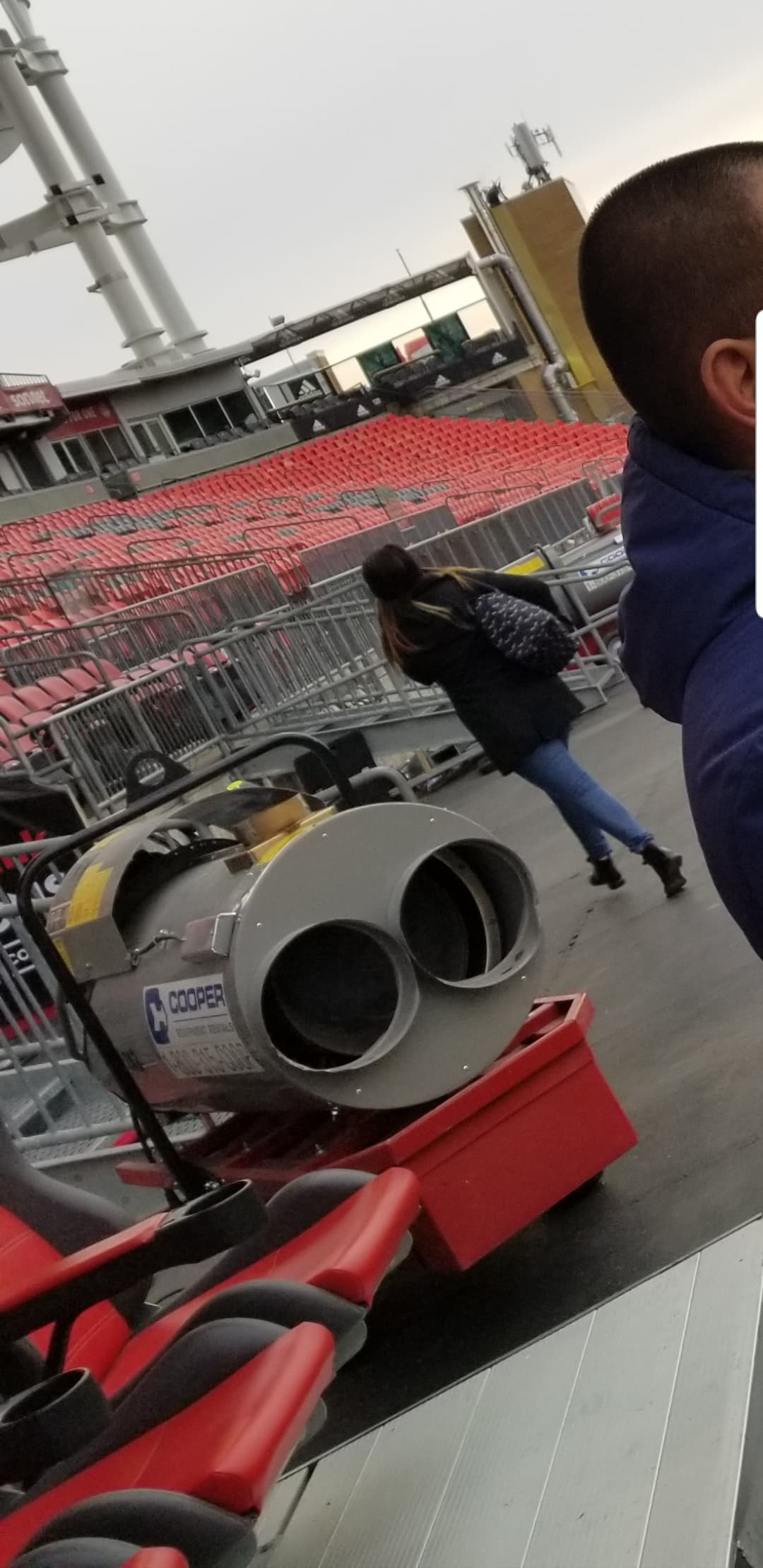 Los calentadores que se verán en las bancas de BMO Field de Canadá.