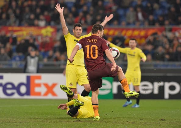 Francesco Totti during the Europe League football match A.S. Roma vs Villarreal at the Olympic Stadium in Rome, on february 23, 2017. (Photo by Silvia Lore/NurPhoto via Getty Images)