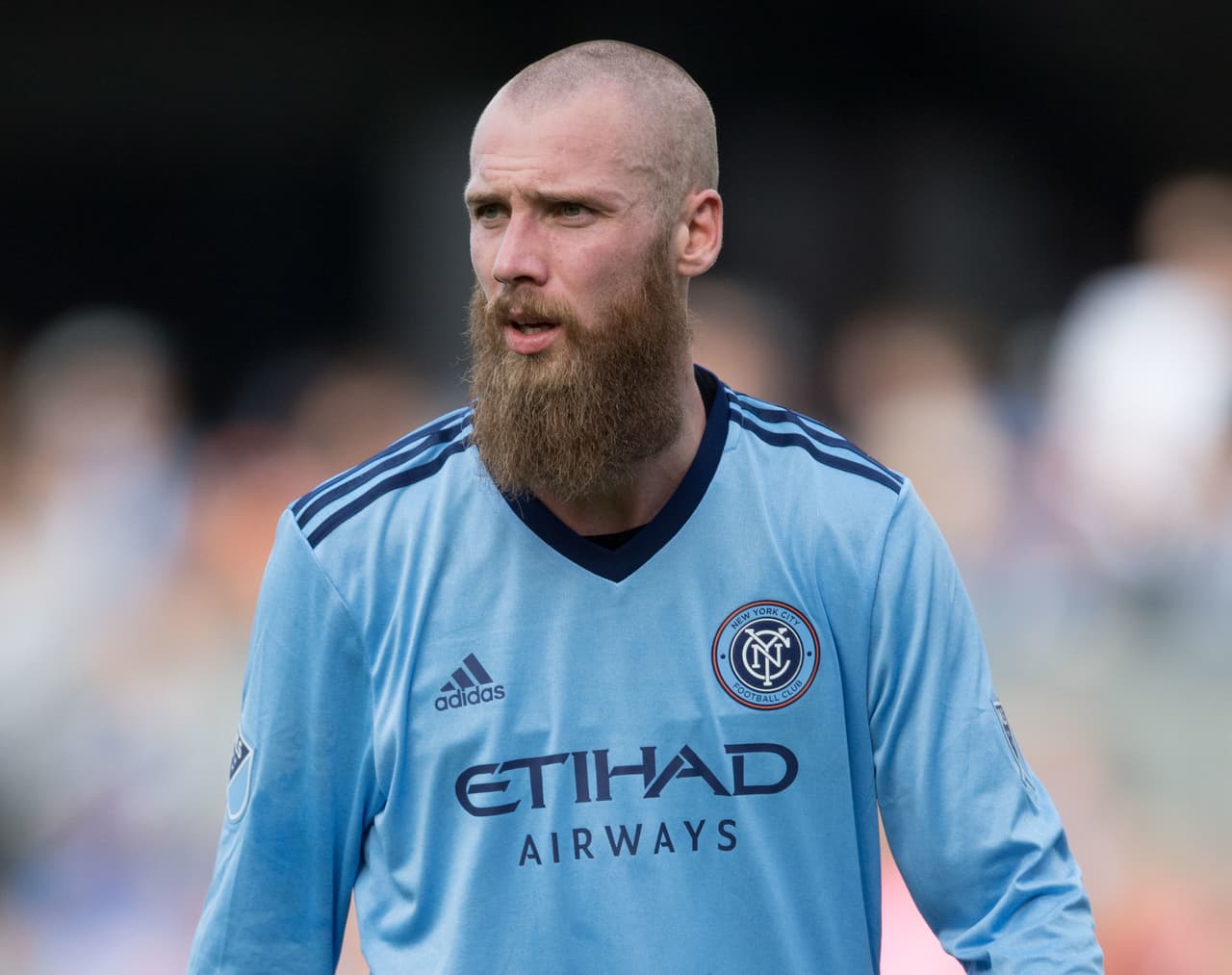 'El Vikingo' Jo Inge Berget se quitó todas las frustraciones al anotar un doblete en la remontada y victoria de New York City FC ante Toronto FC. (USA Today Images)