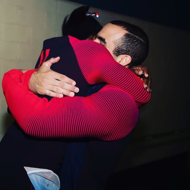 Encuentro con Simone Biles, estrella del equipo de gimnasia femenino de Estados Unidos, luego de finalizar las competencias.