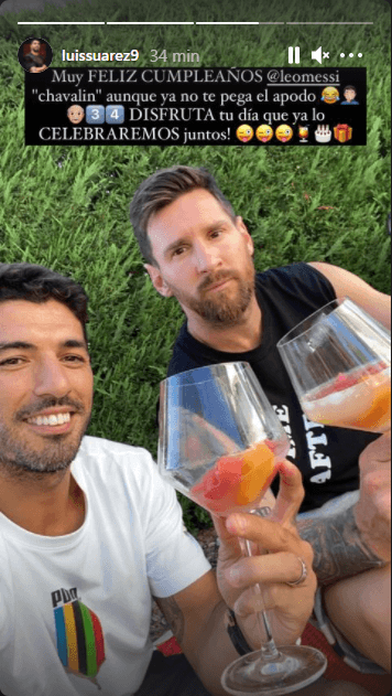 La felicitación de su mejor amigo, el futbolista Luis Suárez no podía faltar