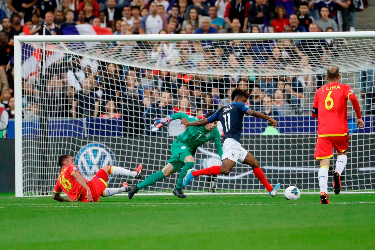 Francia 3-0 Andorra. Goles: Coman, Lenglet y Ben Yedder.