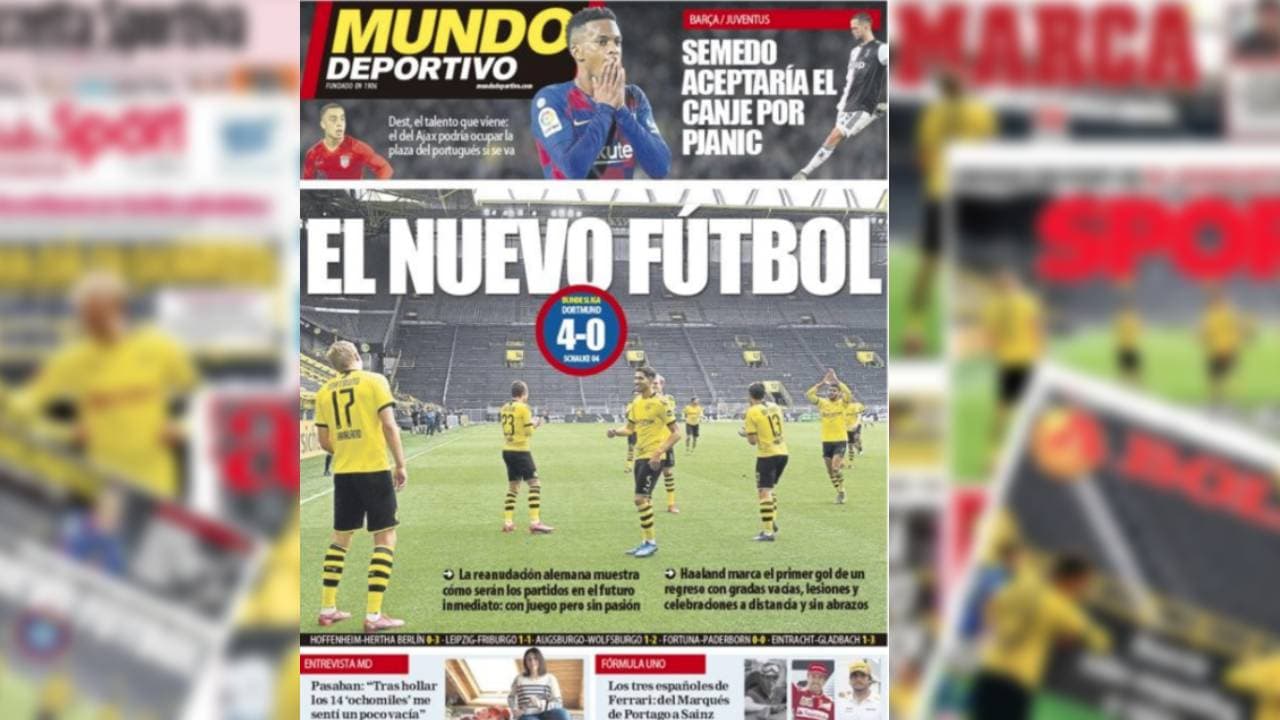 El nuevo futbol, dice el diario catalán Mundo Deportivo en su tapa del día.