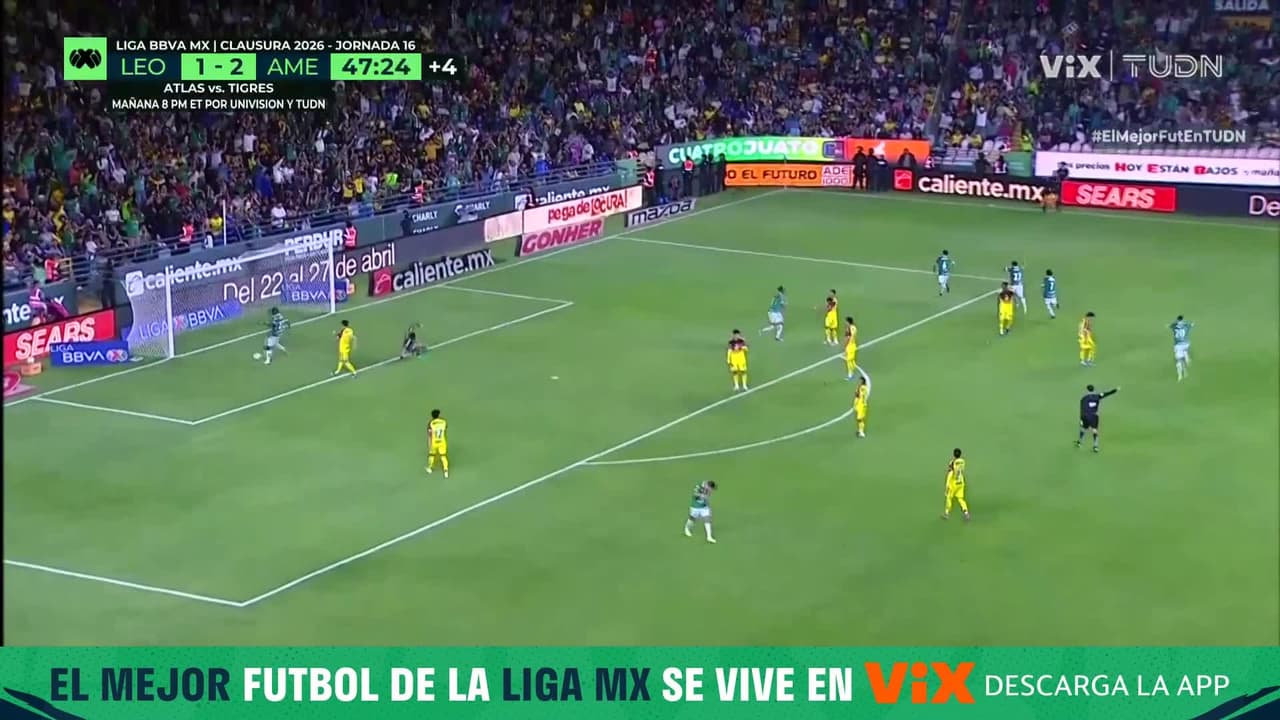¡Golazo de León! ¡Qué golazazazo del Nene Beltrán desde fuera del área para poner el empate antes del medio tiempo!
