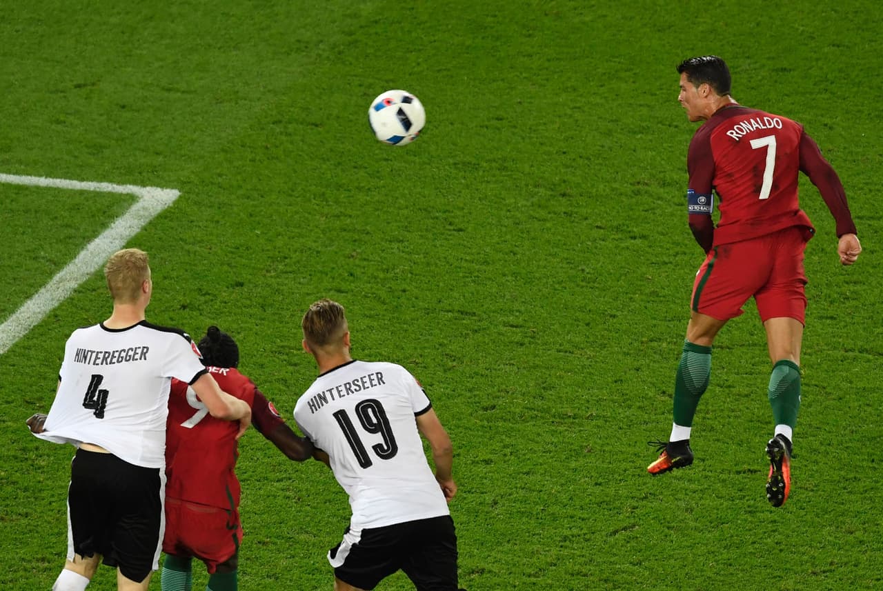 Cristiano tendría la oportunidad de naotar con un cabezazo, el cual entraría en la portería de Austria.