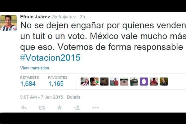 Tweet Efraín Juárez