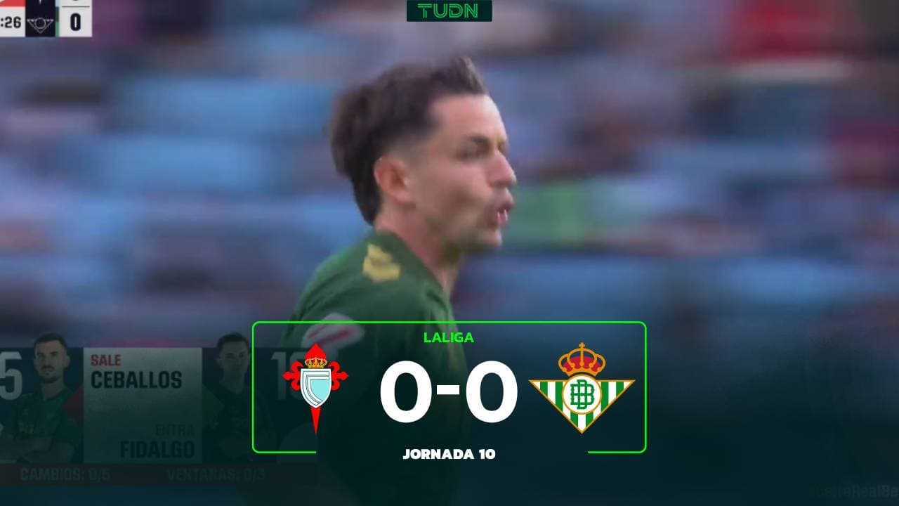 Álvaro Fidalgo vuelve a sumar minutos con Betis en empate ante Celta