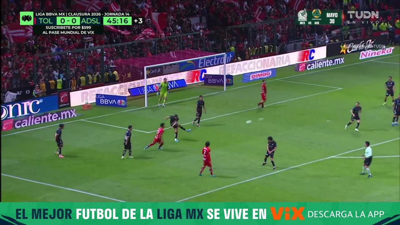 ¡ANDRÉS SÁNCHEZ EN EL FONDO! Hasta 4 OCASIONES del Toluca pero el portero del San Luis no deja caer su meta