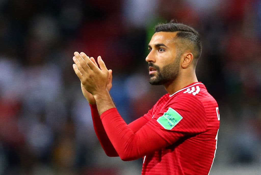 El delantero Ghoddos aplaudiendo aunque cayeran ante los españoles 1-0.