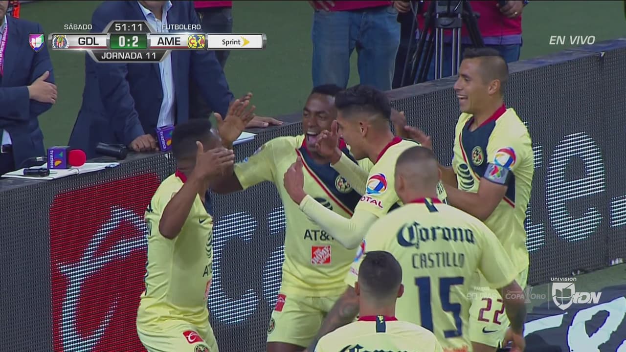 Andrés Ibargüen marca el 2-0 de América sobre Chivas