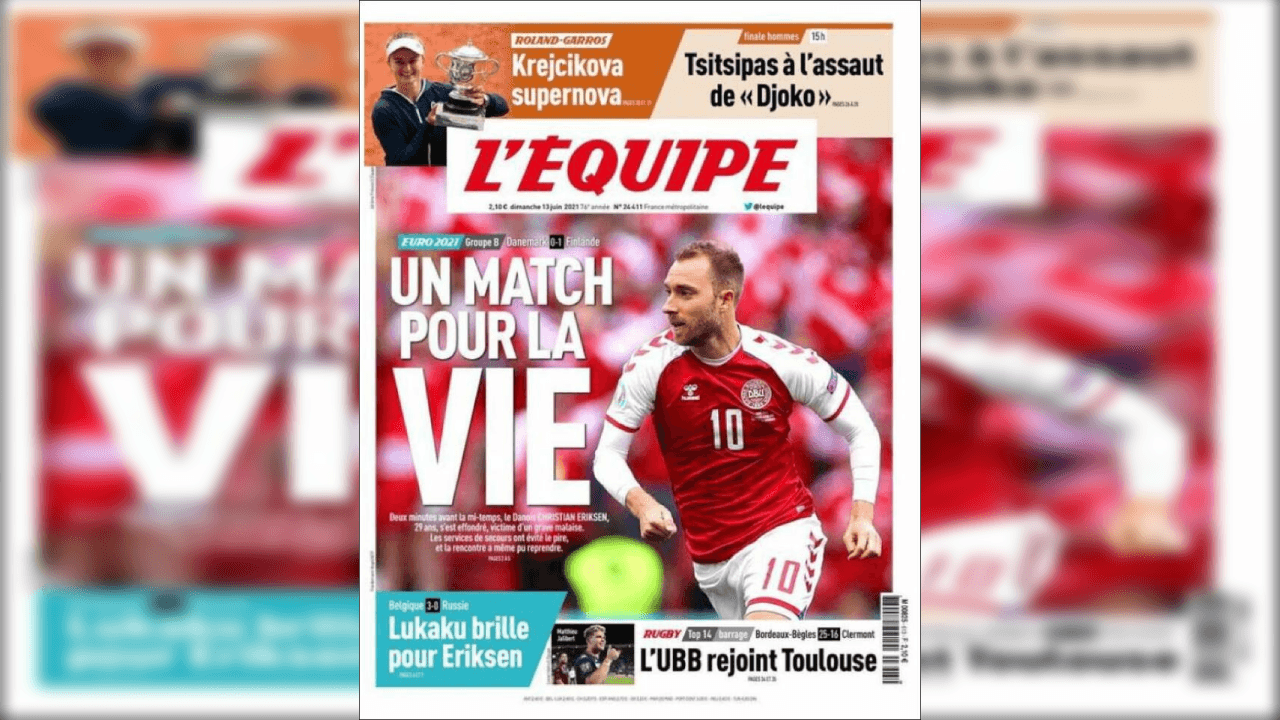 Estas fueron las reacciones de la prensa deportiva tras el desvanecimiento de Christian Eriksen | El jugador danés preocupó y acaparó las portadas de los diarios, así como la rápida y acertada reacción médica.