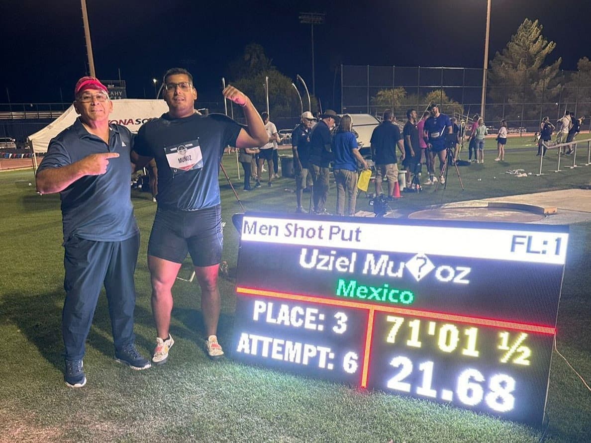 Uziel Muñoz se clasifica a los Juegos Olímpicos en lanzamiento de bala