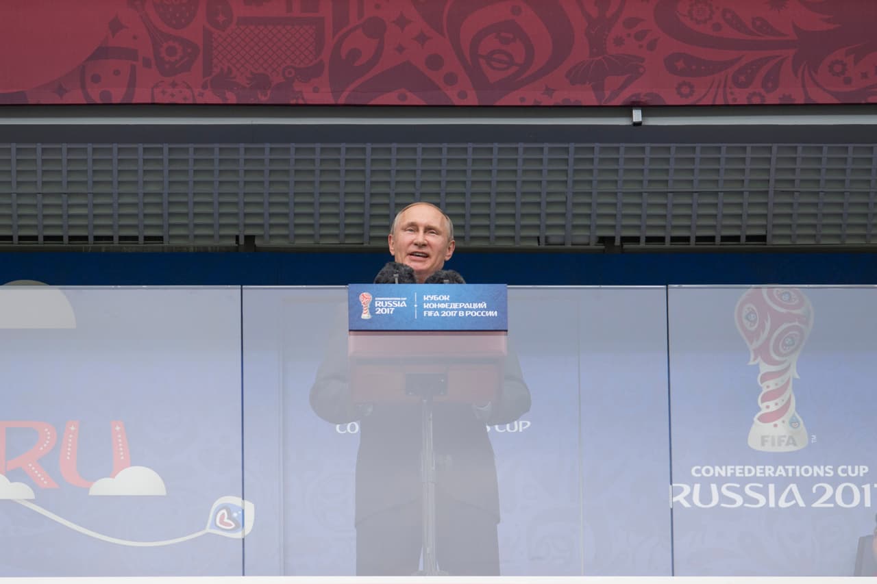 El presidente de Rusia, Vladimir Putin, fue el encargado de inaugurar oficialmente el torneo.