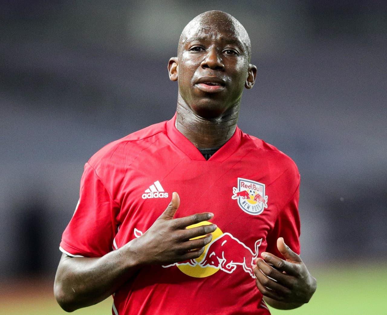 Jul 8, 2018; New York, NY, USA; New York Red Bulls forward Bradley Wright-Phillips (99) in action during the second half against New York City FC at Yankee Stadium. Mandatory Credit: Vincent Carchietta-USA TODAY Sports