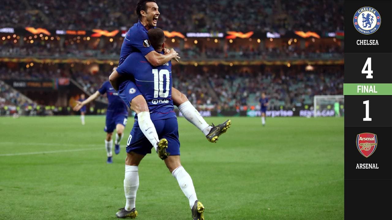 Con un Hazard impecable, Chelsea se coronó en la Europa League pese a golazo del Arsenal