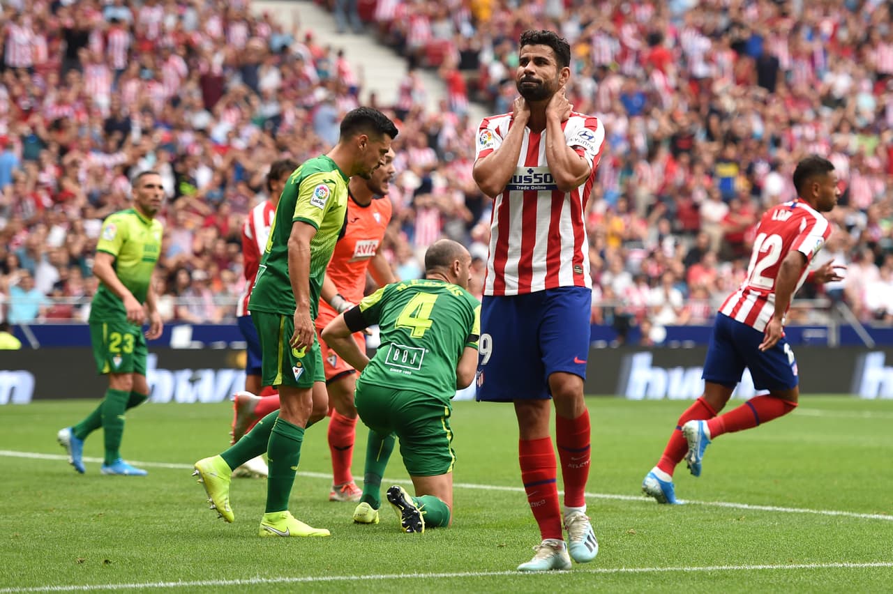 Diego Costa de Atletico Madrid pierde una oportunidad.
