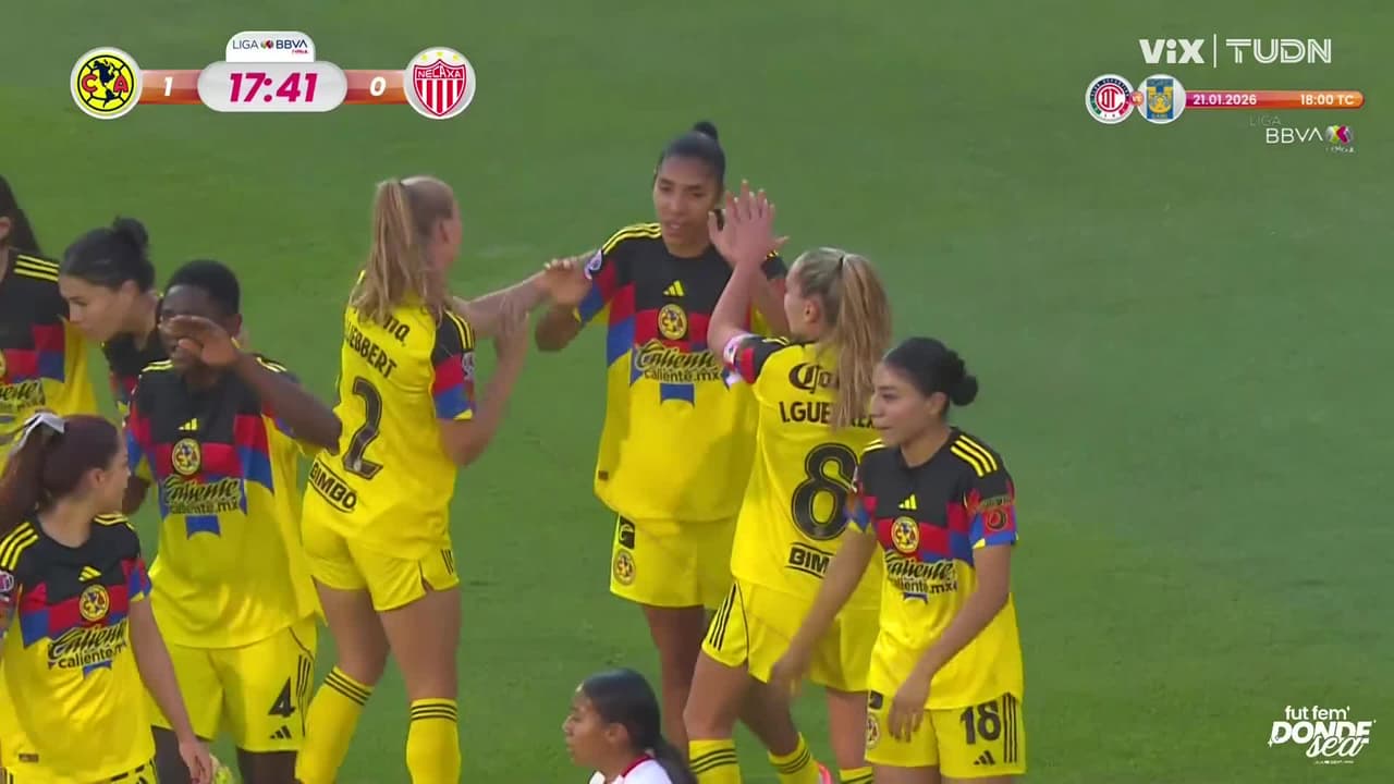 ¡Del Atleti al América! Así fue el primer gol de Gaby García en Liga MX Femenil