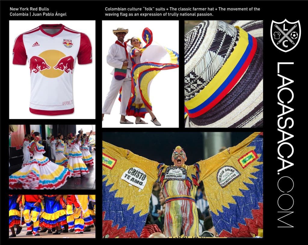 Seguimos en la Gran Manzana, hogar de la colonia colombiana más grande fuera de Colombia en el mundo en el condado de Queens. LaCasaca.com se inspiró en las prendas folclóricas colombianas para la camiseta de los New York Red Bulls.