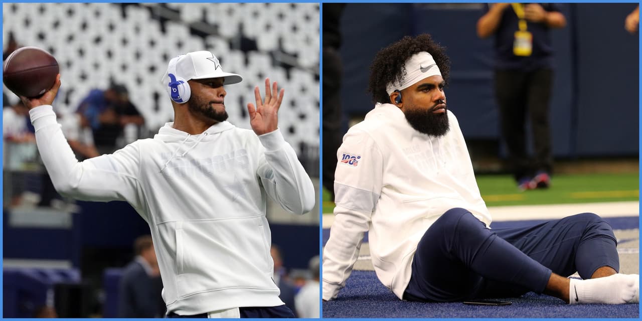 Prescott y Eliott estaban listos para comanar el ataque de los Cowboys.