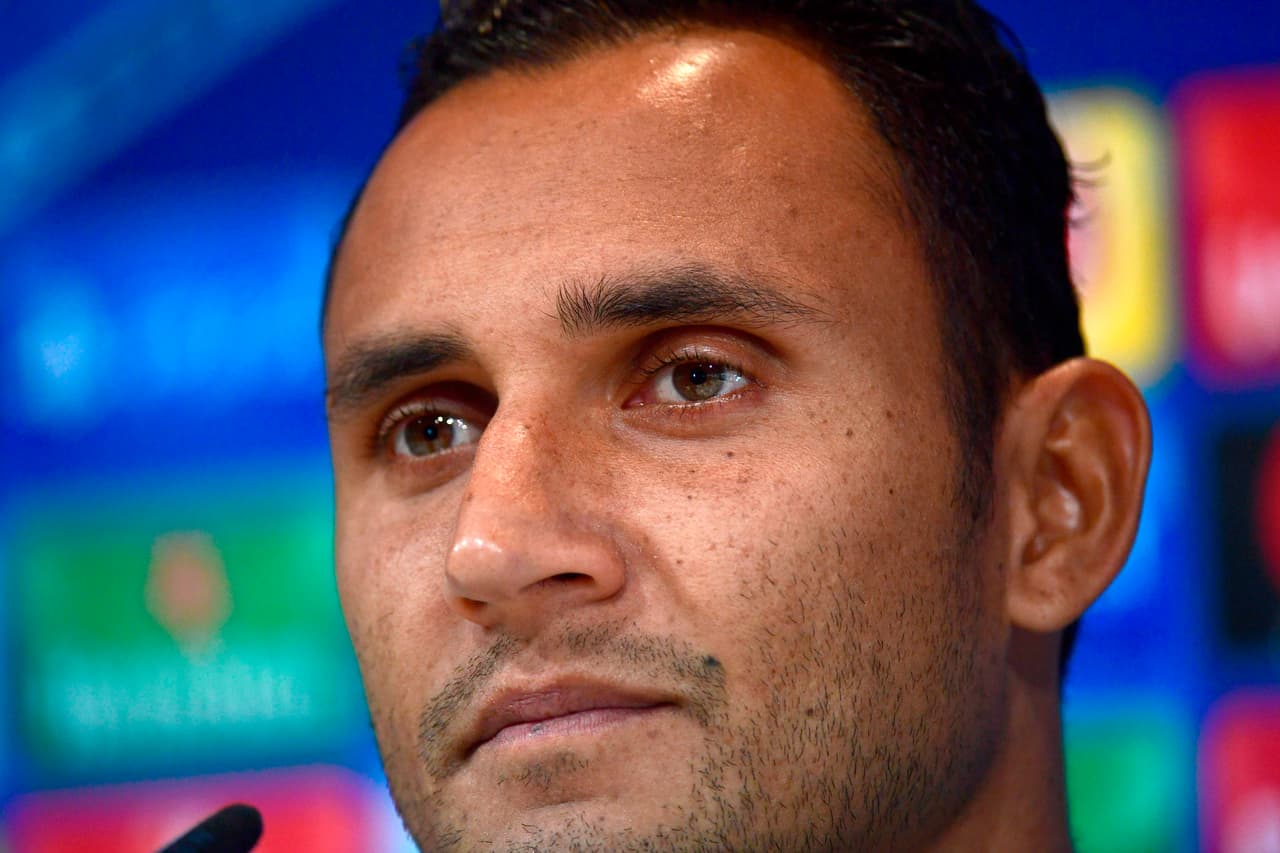 Real Madrid's Costa Rican goalkeeper Keylor Navas attends a press conference at the Valdebebas Sport City, in Madrid, on September 12, 2017 on the eve of the UEFA Champions League Group H football match Real Madrid CF vs Apoel FC. / AFP PHOTO / PIERRE-PHILIPPE MARCOU (Photo credit should read PIERRE-PHILIPPE MARCOU/AFP/Getty Images)