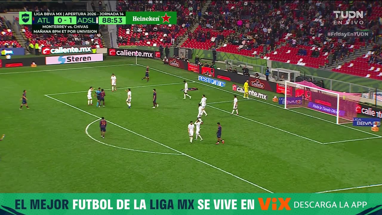 ¡Insólito! Walter Clar falla penal en el último minuto y Atlante pierde el partido vs. Atlético de San Luis
