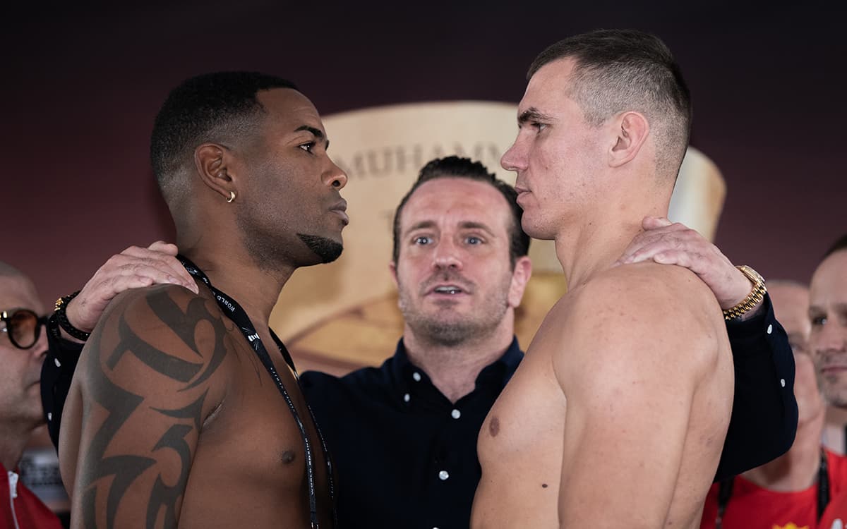 En el combate coestelar de la noche de este sábado el cubano Yunier Dorticos (izquierda) se enfrenta con el polaco Mateusz Masternak a 12 rounds en el peso crucero.