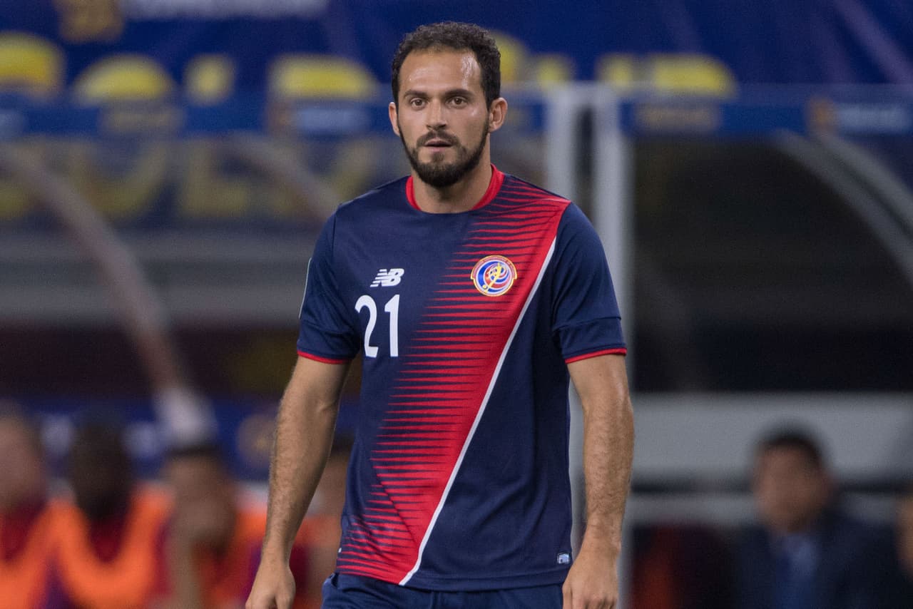 Jul 22, 2017; Arlington, TX, USA; Costa Rica forward Marco Urena (21) in action during the game against the United States at AT&T Stadium. United States shuts out Costa Rica 2-0. Mandatory Credit: Jerome Miron-USA TODAY Sports
