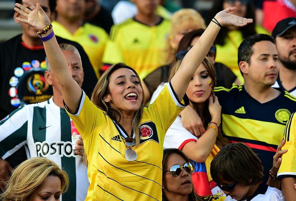 Colombian fans wait for a Copa America Centenario football match against Paraguay in Pasadena, California, United States, on June 7, 2016. / AFP / Frederic J. Brown (Photo credit should read FREDERIC J. BROWN/AFP/Getty Images)
